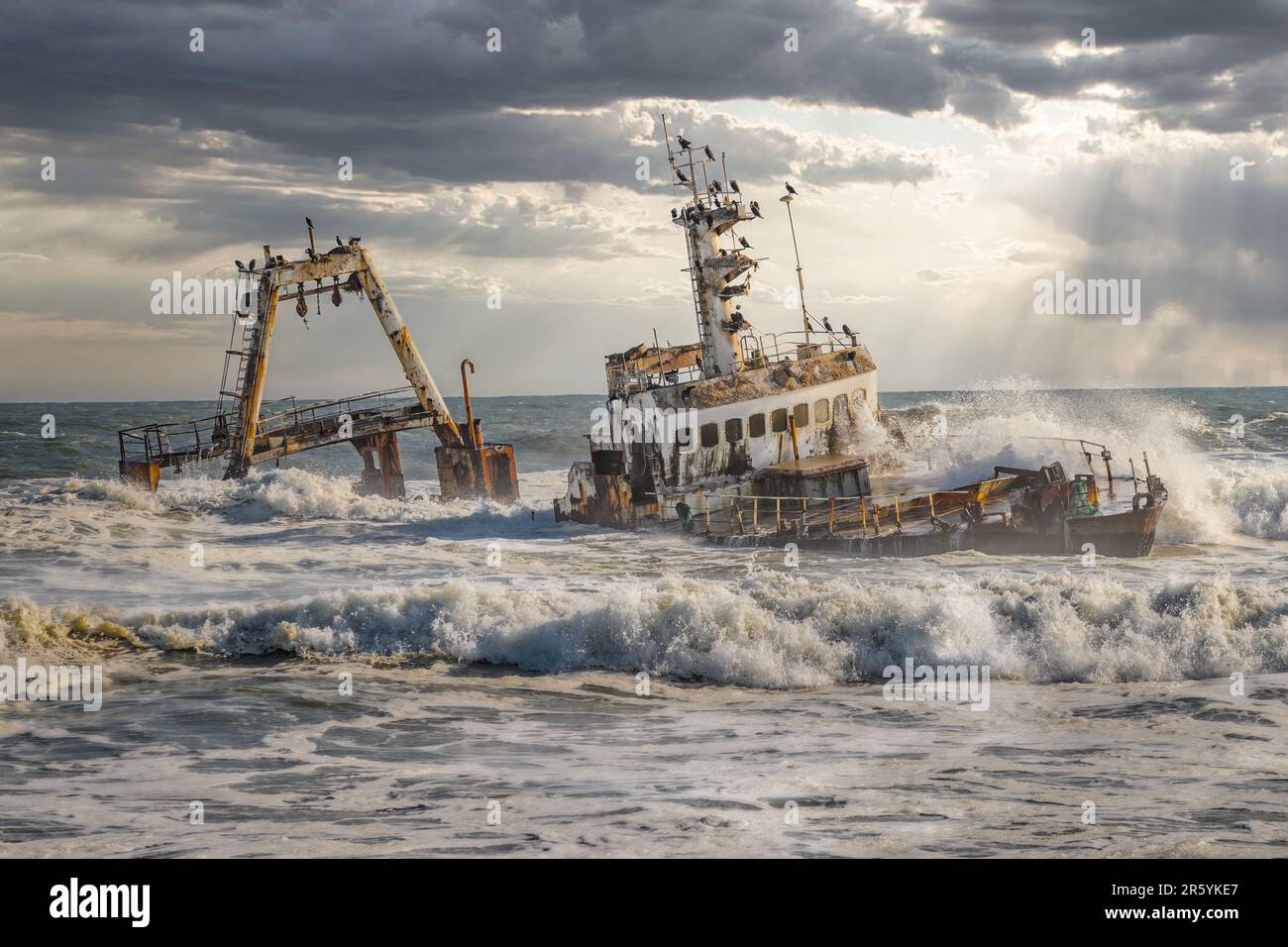 Zeila Schiffbruch an der Skeleton-Küste in Namibia, Afrika. Stockfoto