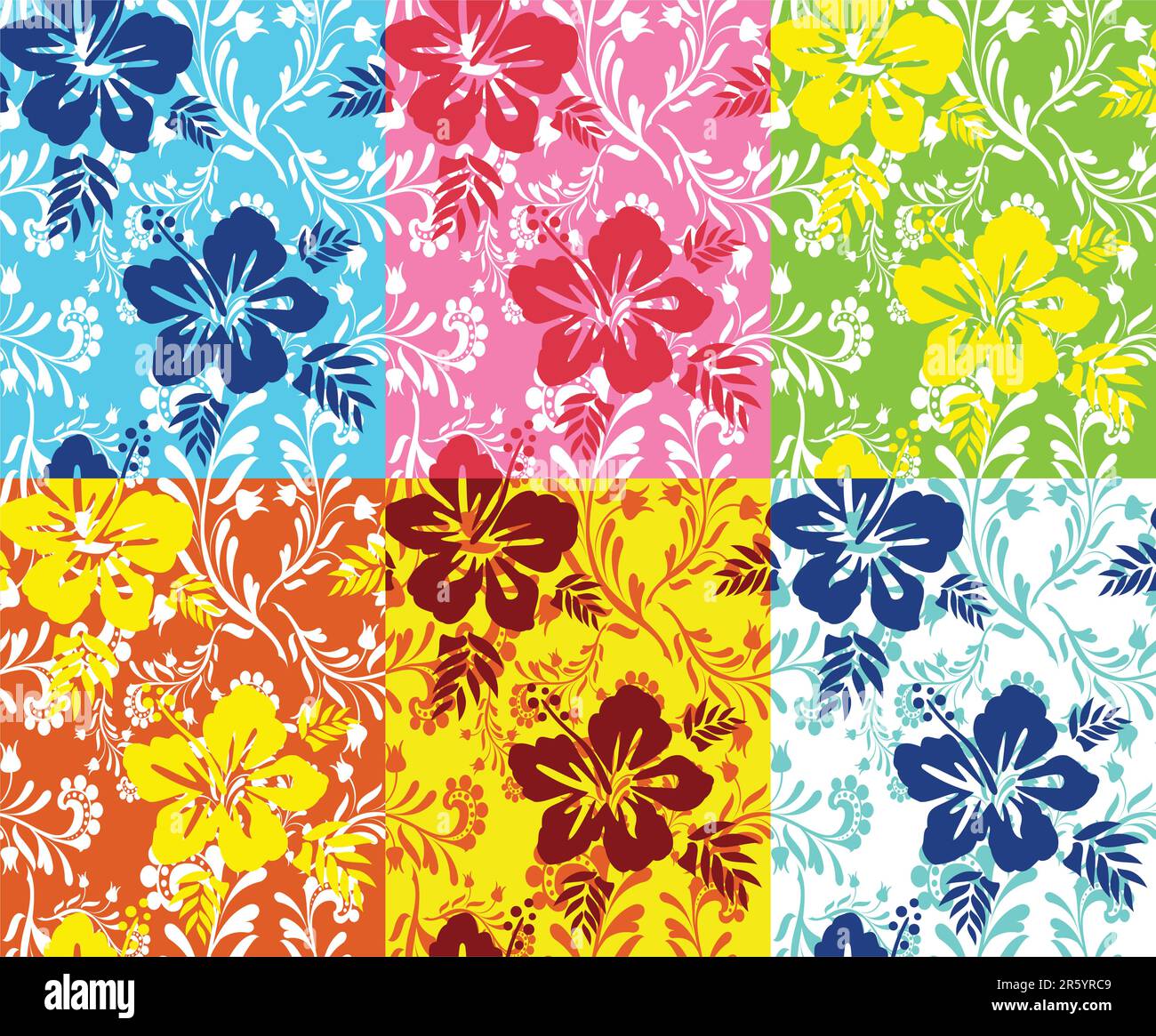 Blumendesign im Hintergrund in verschiedenen Farbgebungen Stock Vektor