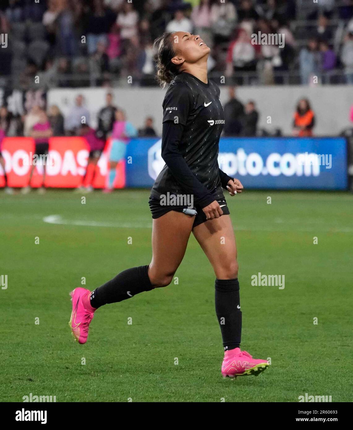 5. Juni 2023: NWSL - National Women's Soccer League Angel City FC 1 - Chicago Red Stars 2, BOM Stadium, Los Angeles, CA, USA, 5. Juni 2023. In den letzten Minuten des Spiels trägt der FC Angel City Forward Alyssa Thompson ihre Frustration auf dem Gesicht. (Kreditbild: © Scott Mitchell/ZUMA Press Wire) NUR REDAKTIONELLE VERWENDUNG! Nicht für den kommerziellen GEBRAUCH! Stockfoto