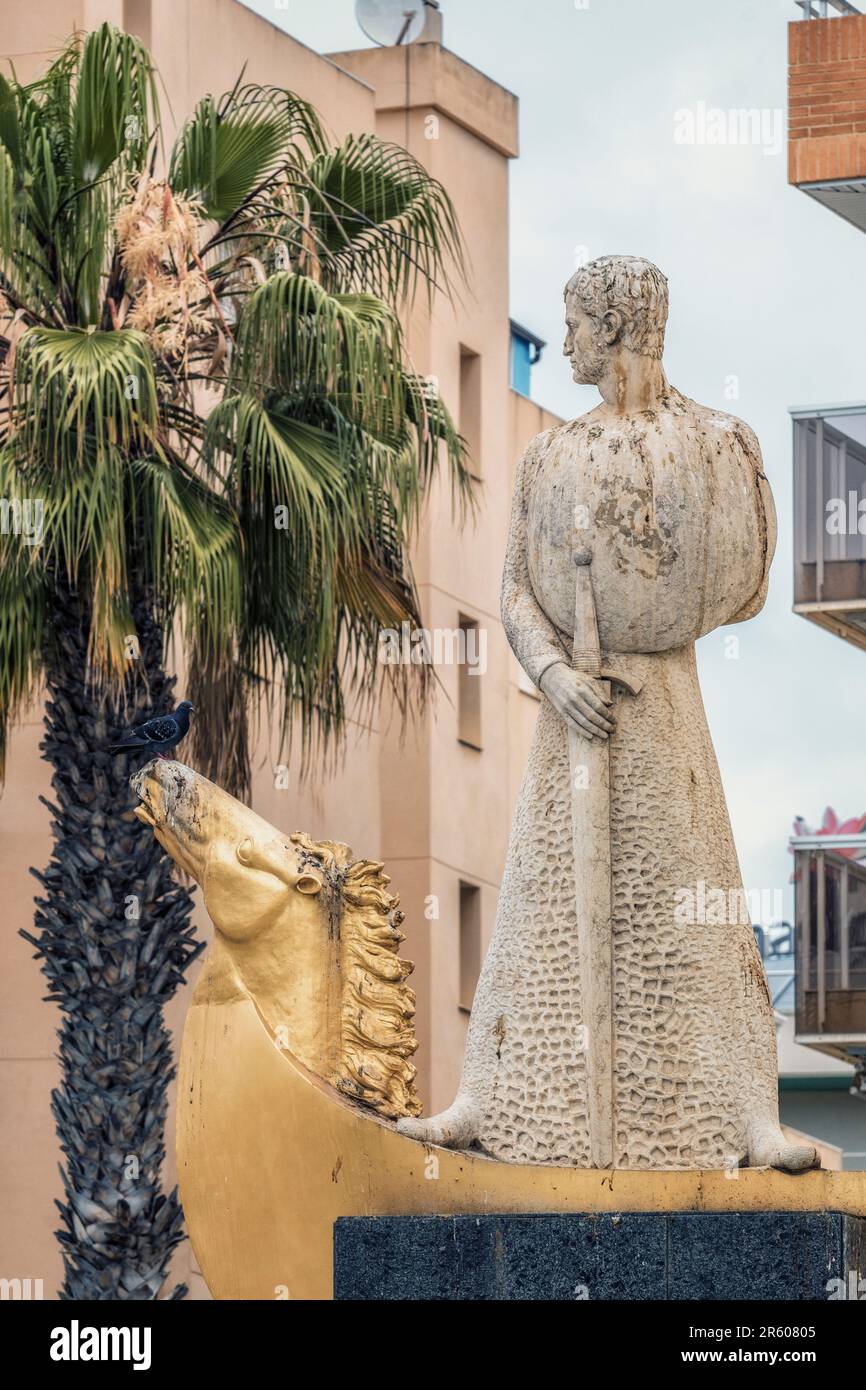 König Jaume I Denkmal. Salou, Costa Daurada, Provinz Tarragona, Katalonien, Spanien Stockfoto