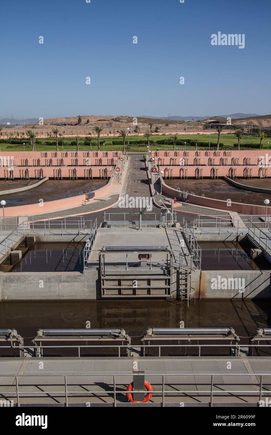 Waterleau-Werk in Marrakesch: Ein Showcase of Wastewater Treatment Technology Stockfoto