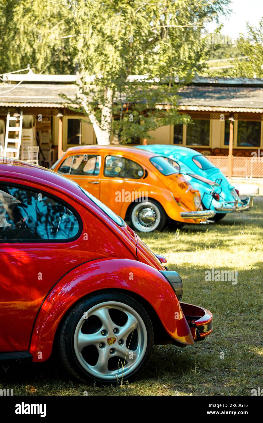 17. Juli 2022 Eskisehir Türkei. VW-Käfer-Versammlungslager in Saricakaya Eskisehir Türkei Stockfoto