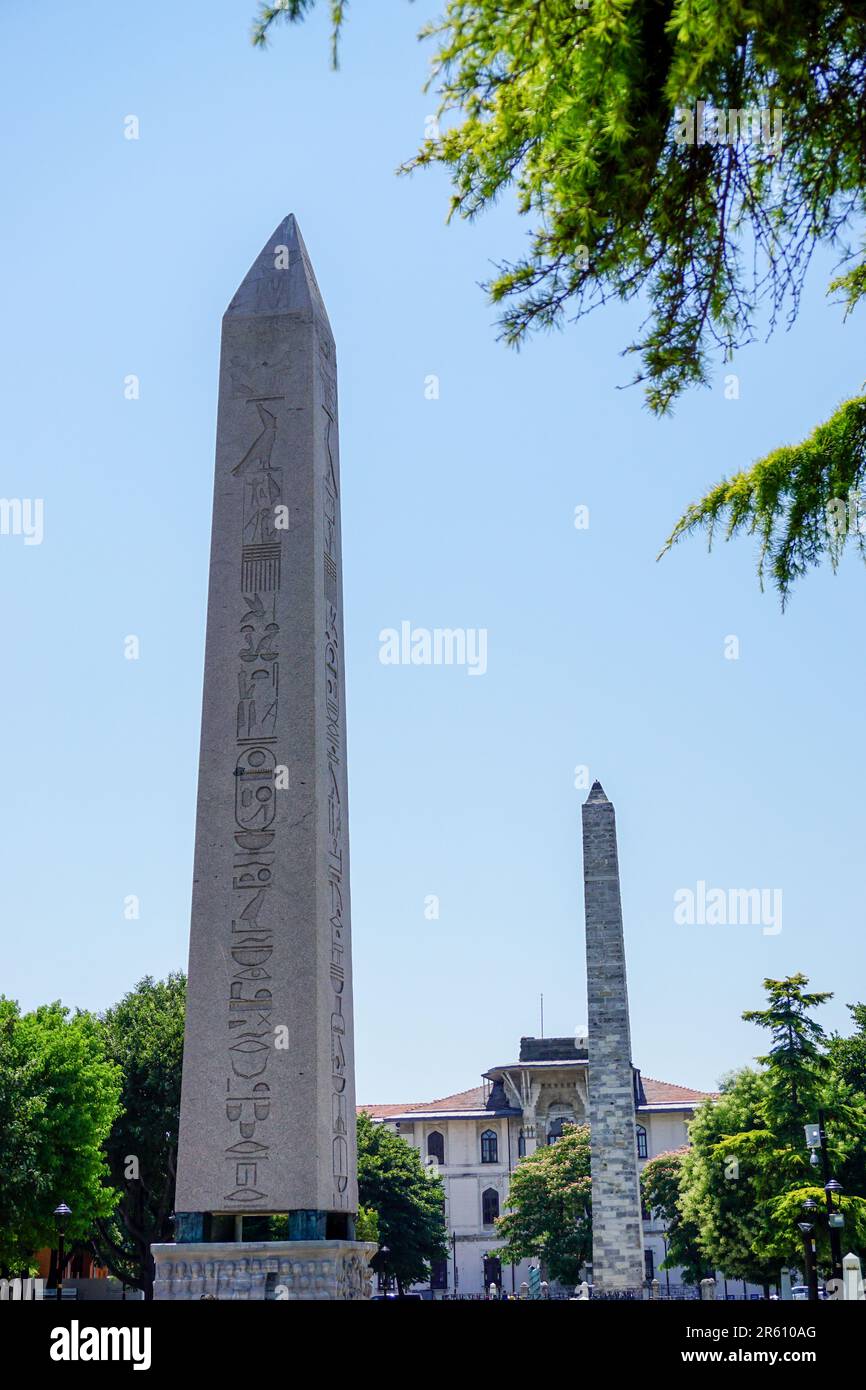 24. Juli 2017 Istanbul Türkei. Dikilitas-Park in Istanbul Antike Obelisken der Türkei Stockfoto