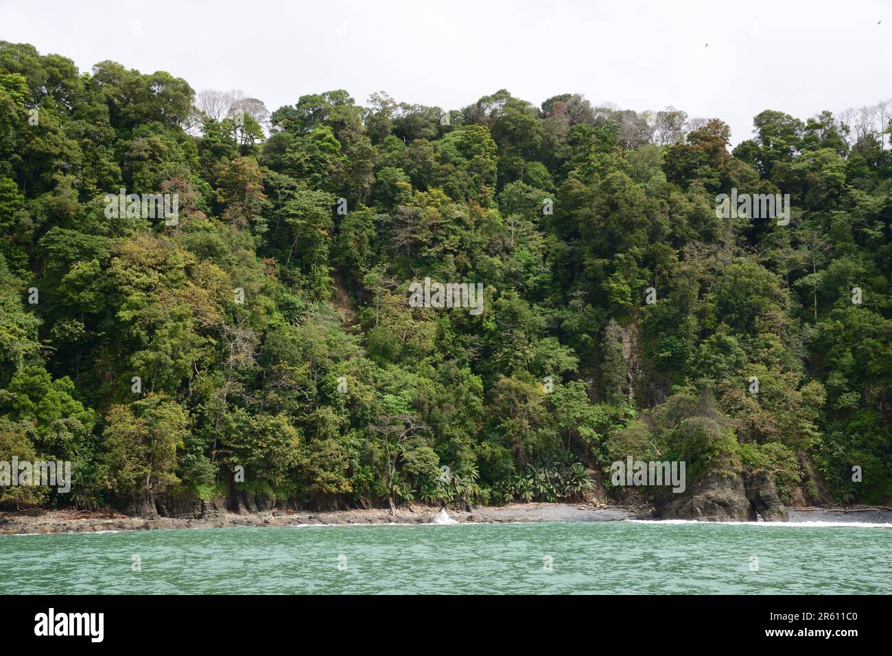 Das Meeresgebiet des Marina Ballena Nationalparks in Costa Rica. Stockfoto