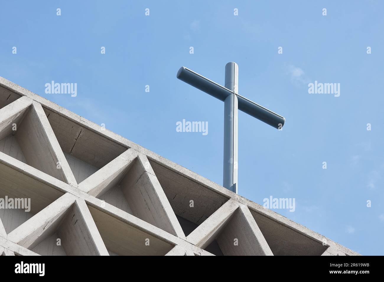 Kirchenbau Extrerior Santuario mariano di Monte Grisa, Triest, Italien Stockfoto