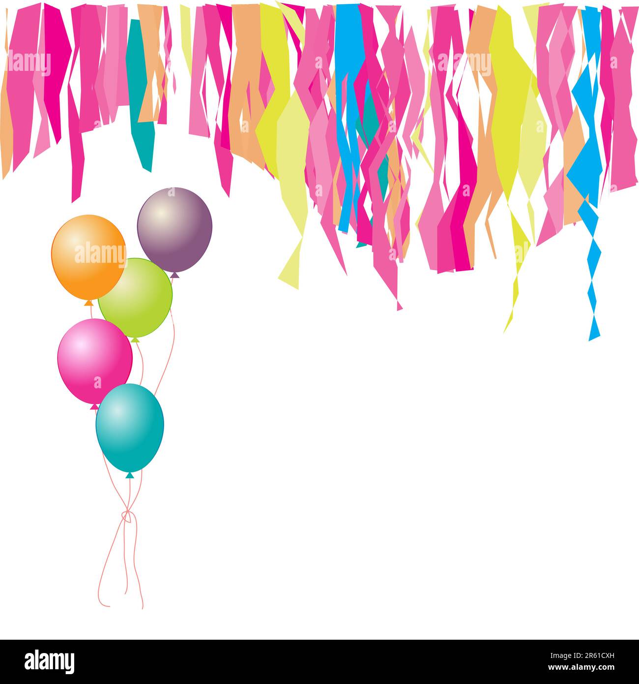 Herzlichen Glückwunsch zum Geburtstag! Luftballons und Konfetti. Fügen