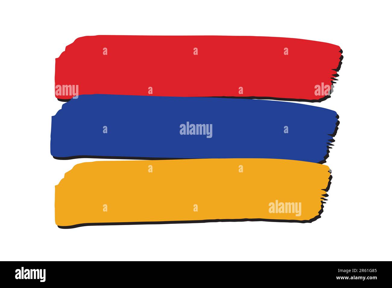 Armenische Flagge mit farbigen handgezeichneten Linien im Vektorformat Stock Vektor
