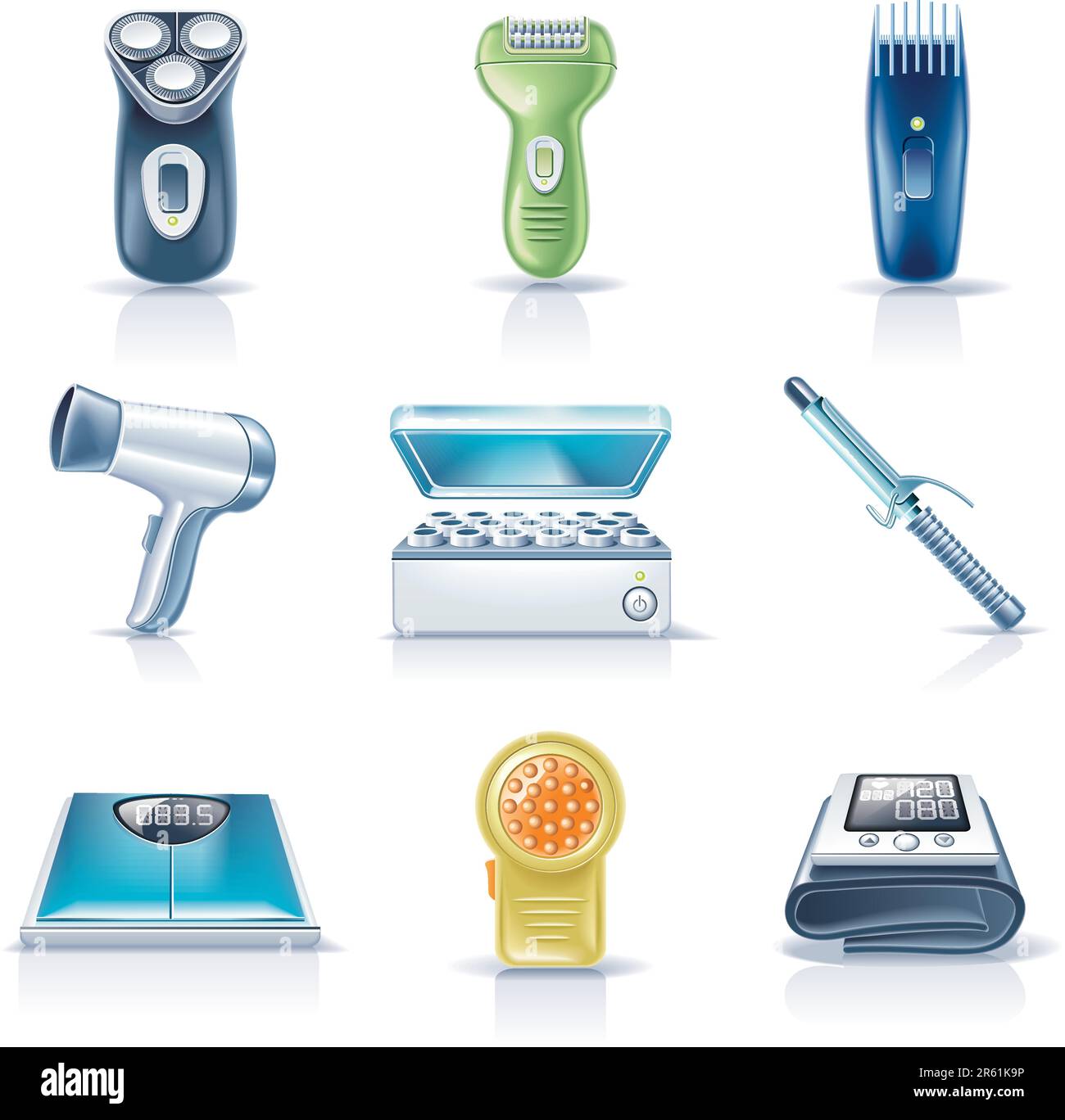 Satz detaillierter Symbole für Haushaltsgeräte Stock Vektor
