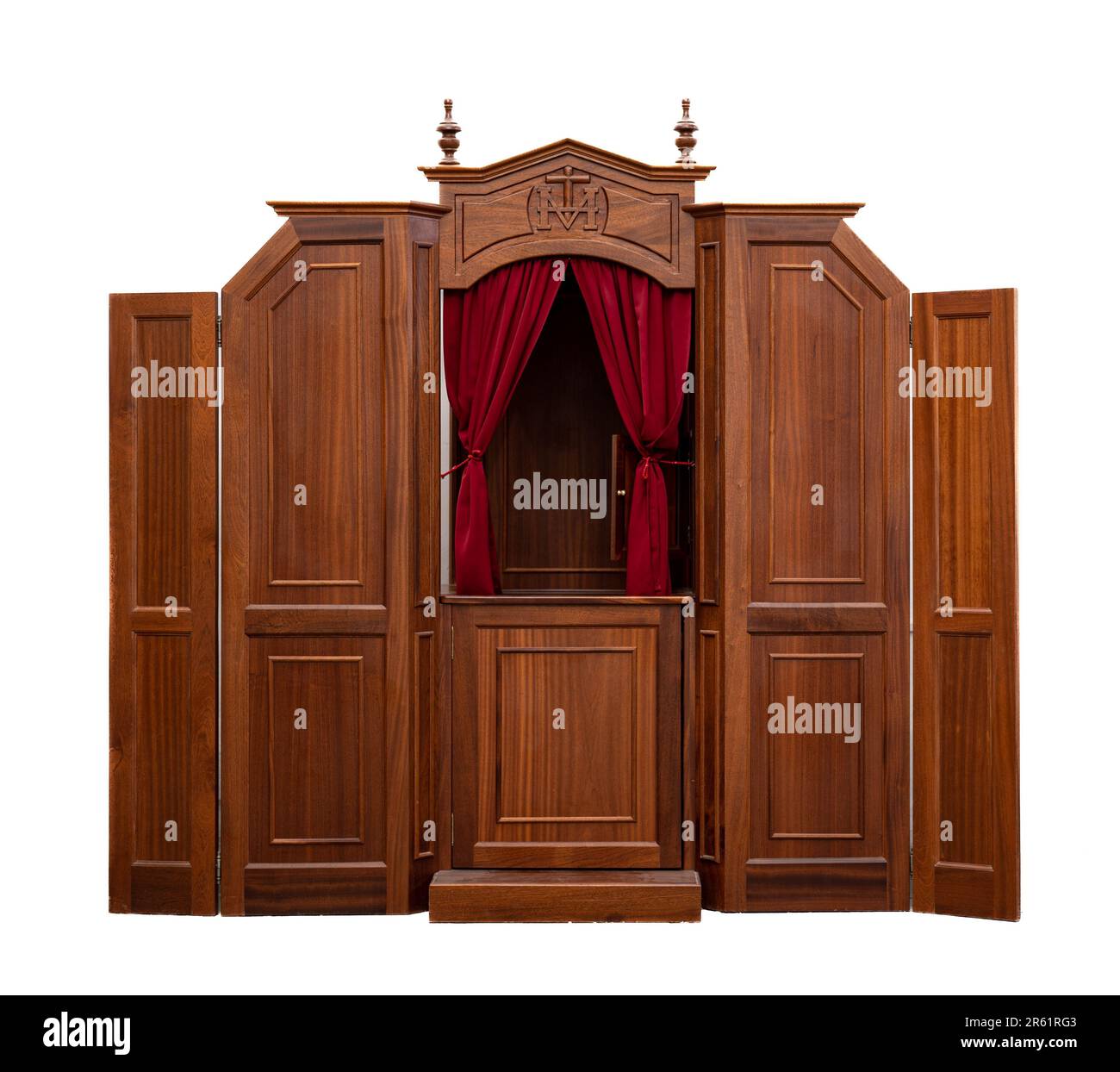 Ein alter hölzerner Beichtstuhl in einer spanischen Kirche in Las Palmas de Gran Canaria, Spanien Stockfoto