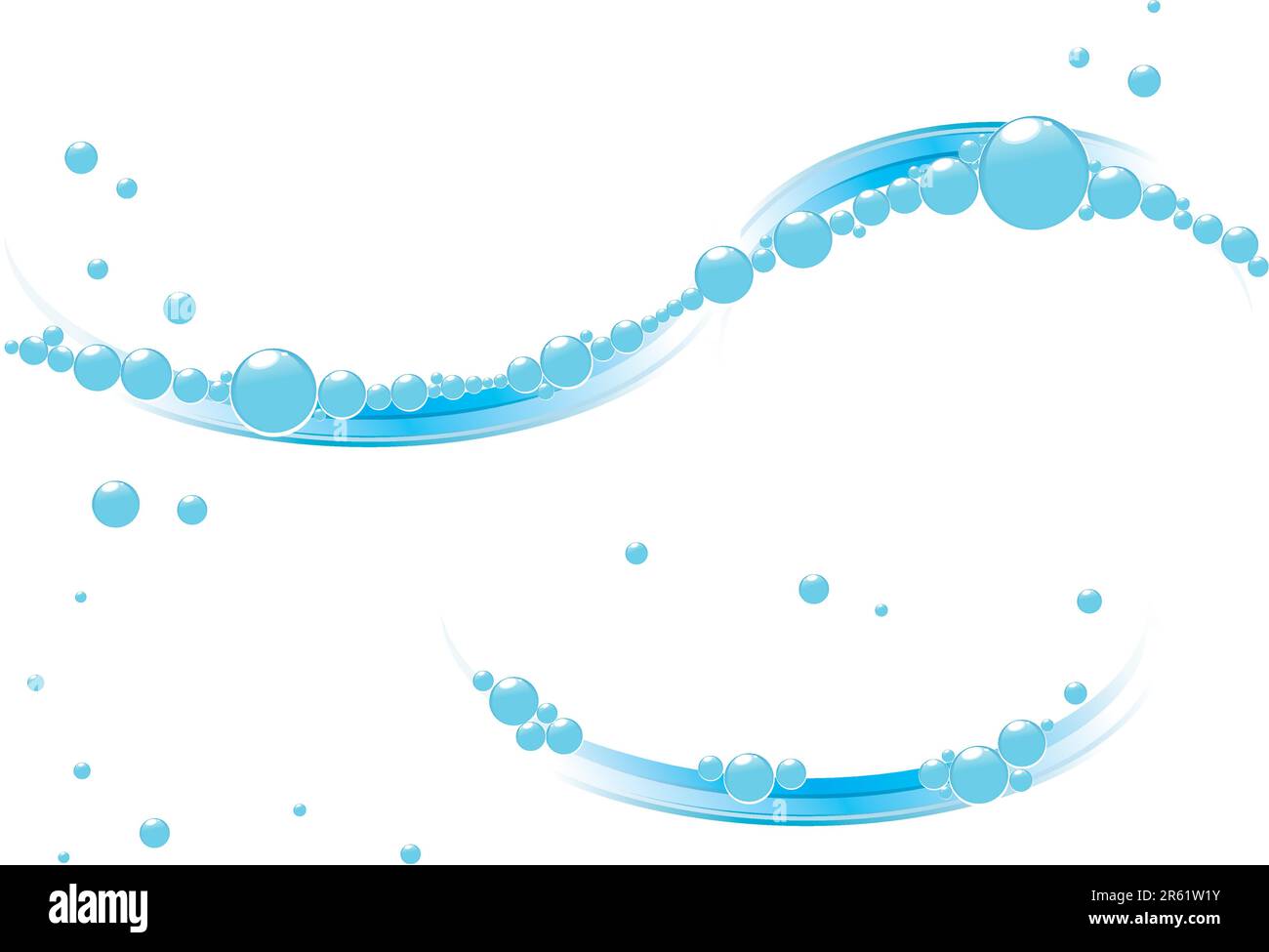 Klare Wasserwelle mit Blasen Stock Vektor