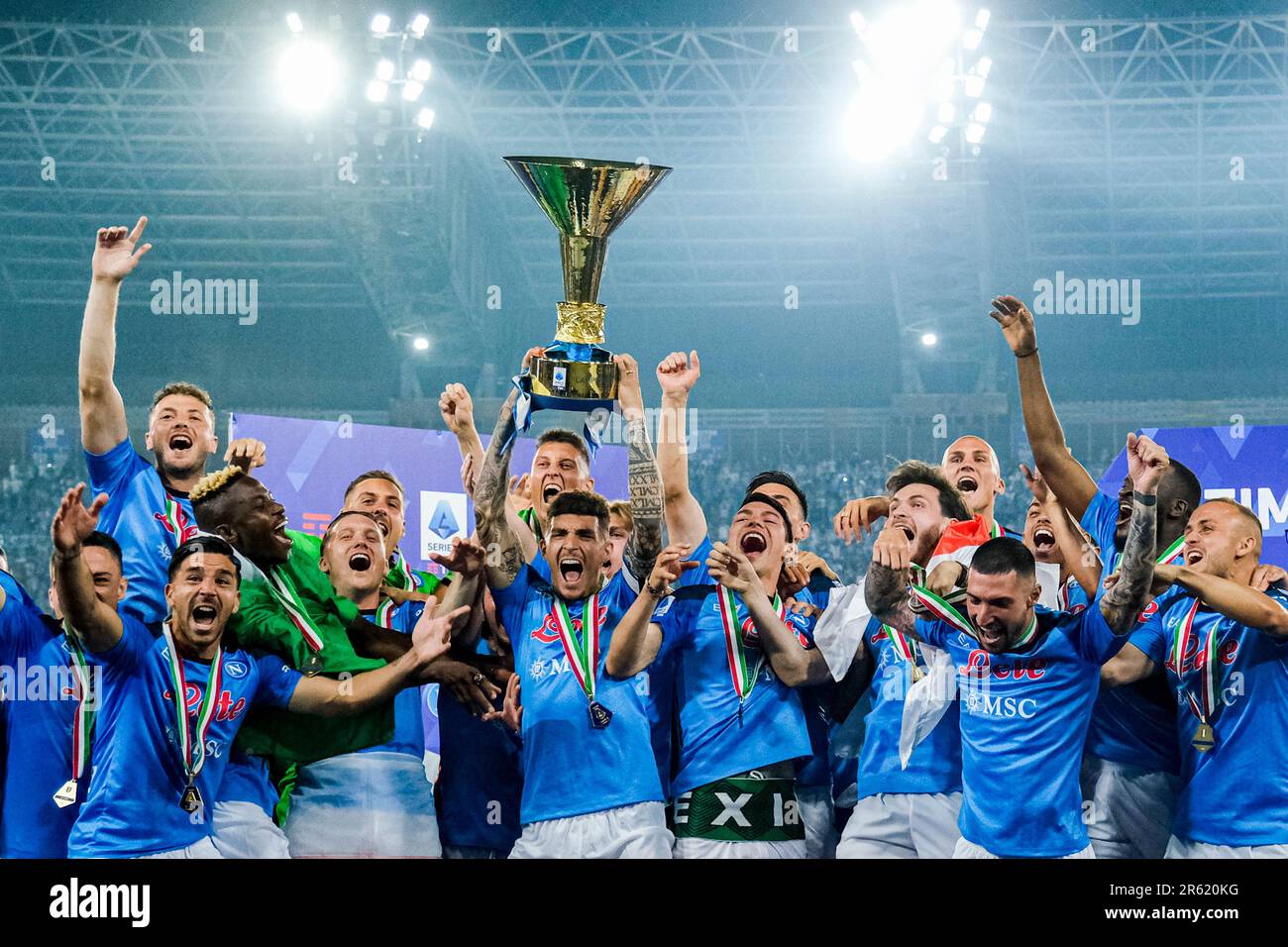 Neapel ist Weltmeister von Italien 2022 2023, der letzten Feier Stockfoto