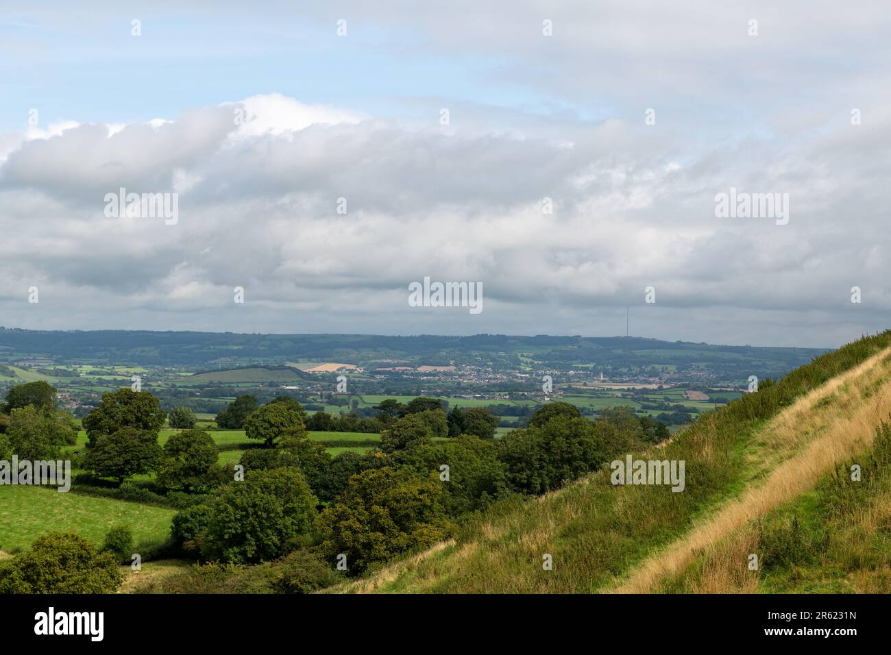 Blick vom Glastonbury Tor Stockfoto