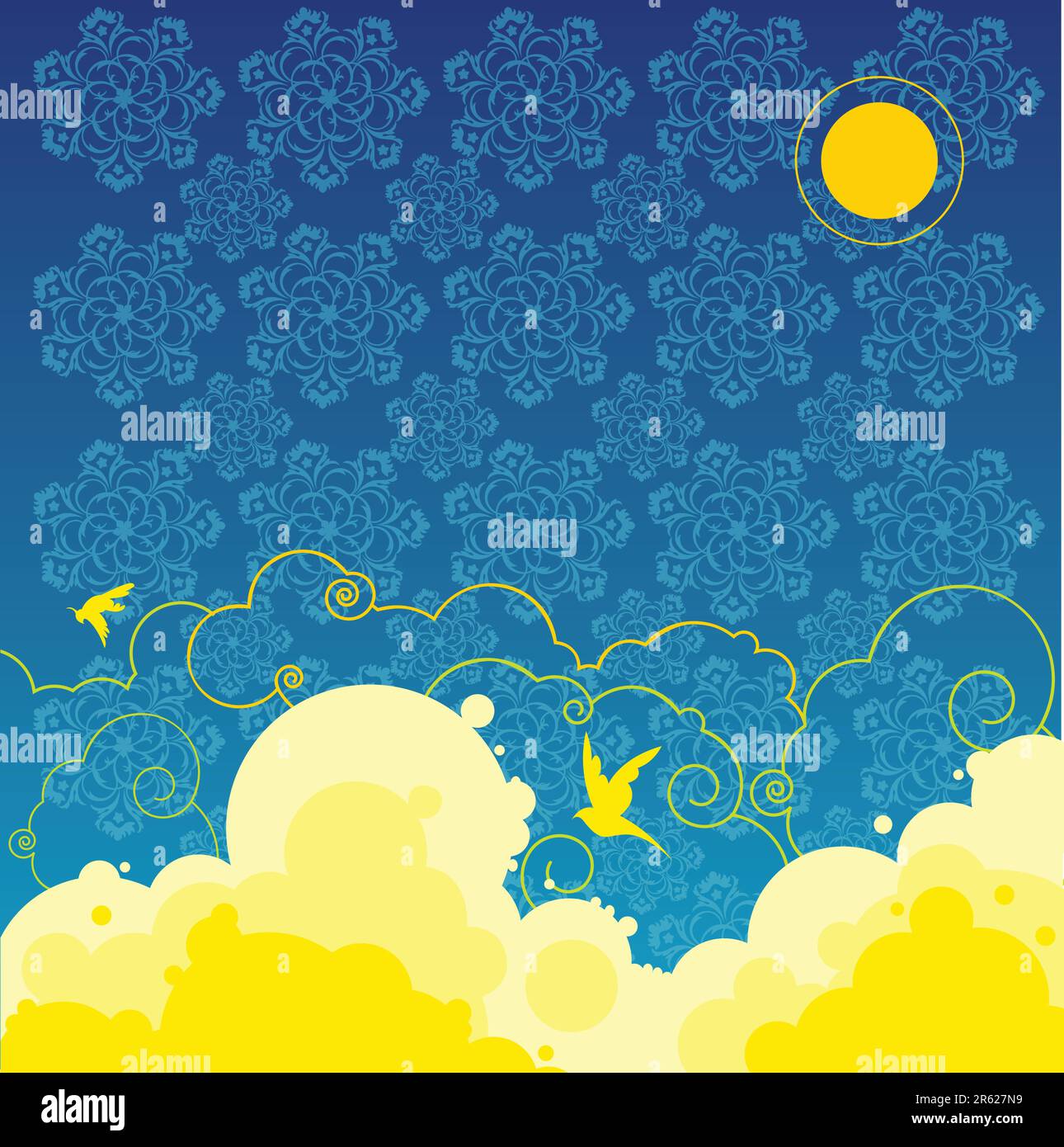 Chinesischer Nachthimmel im Hintergrund Stock Vektor