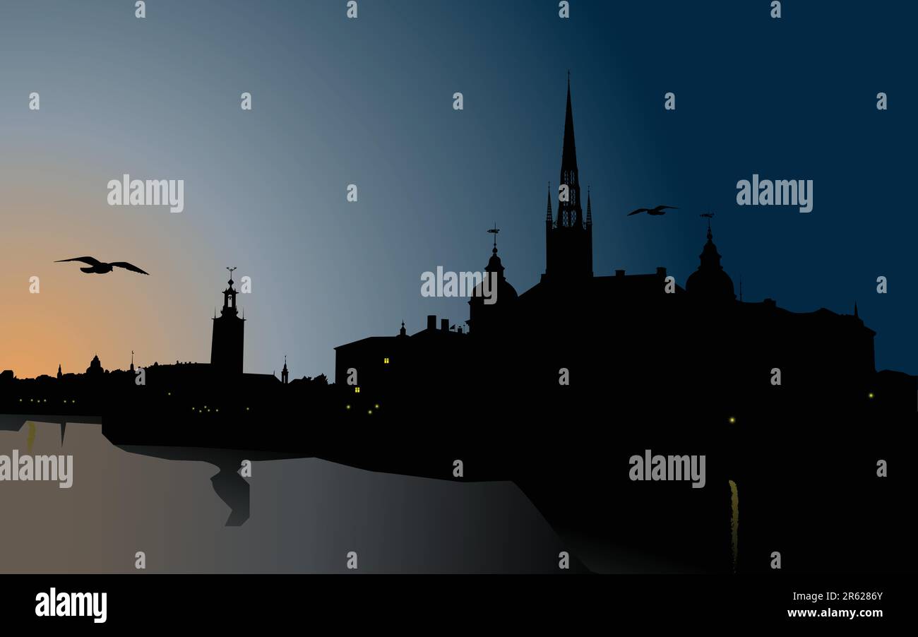Town hall tower silhouette Stock-Vektorgrafiken kaufen - Alamy