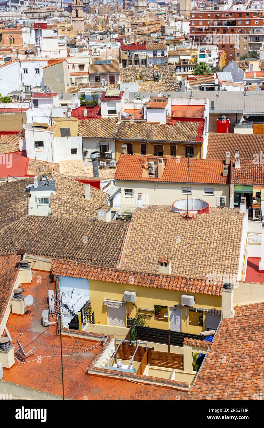 Dächer von Valencia Stockfoto