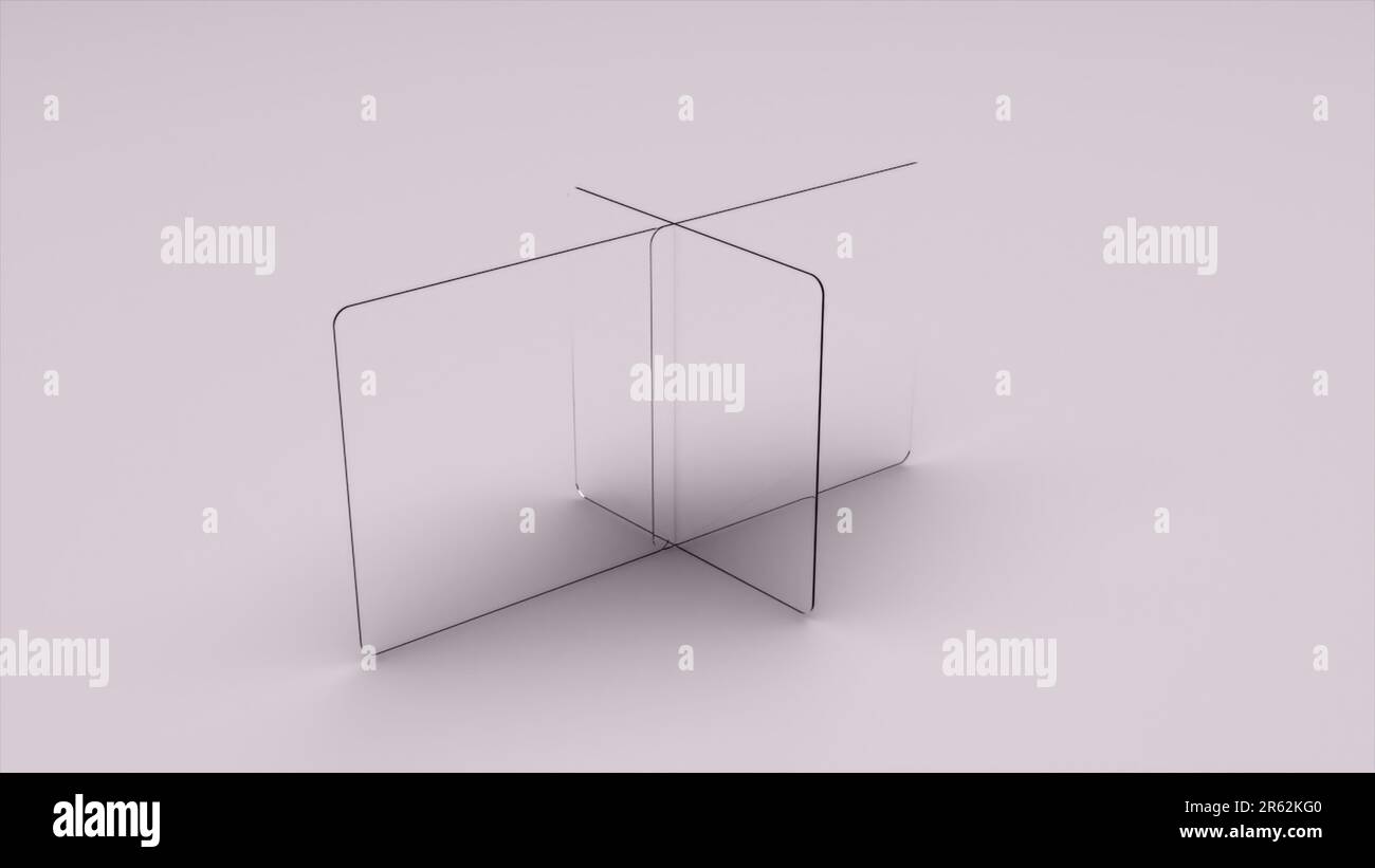 Abstrakte Glaselemente. Computergeneriertes 3D-Rendering Stockfoto