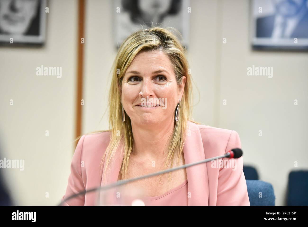 Brasília, DF - 06.06.2023: HADDAD RECEBE RAINHA DOS países BAIXOS - Photo, Queen Máxima Zorreguieta Cerrut. Diesen Dienstag (6) empfängt der Finanzminister Fernando Haddad Königin Beatriz, Königin Máxima der Niederlande. Die Königin der Niederlande besucht Brasilien als Sonderberater des Generalsekretärs der Vereinten Nationen (UN) für inklusive Entwicklungsfinanzierung. (Foto: Ton Molina/Fotoarena) Stockfoto