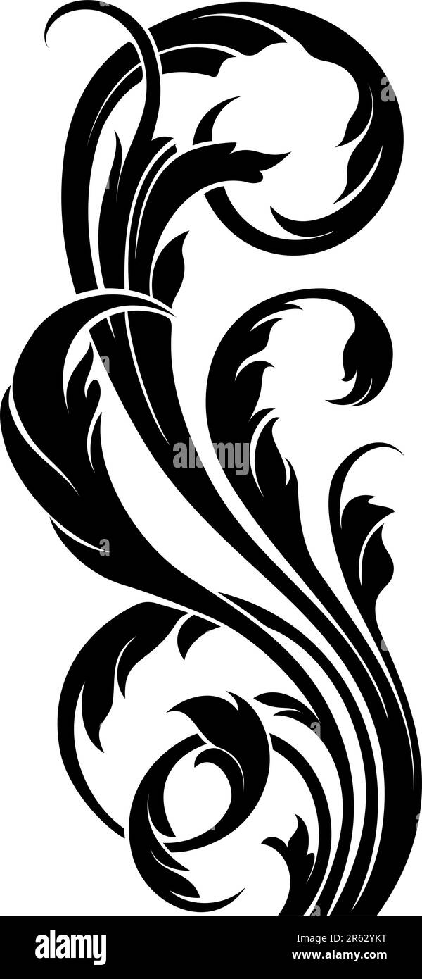 Blumenkurve. Diese Abbildung kann als Designerarbeit nützlich sein Stock Vektor