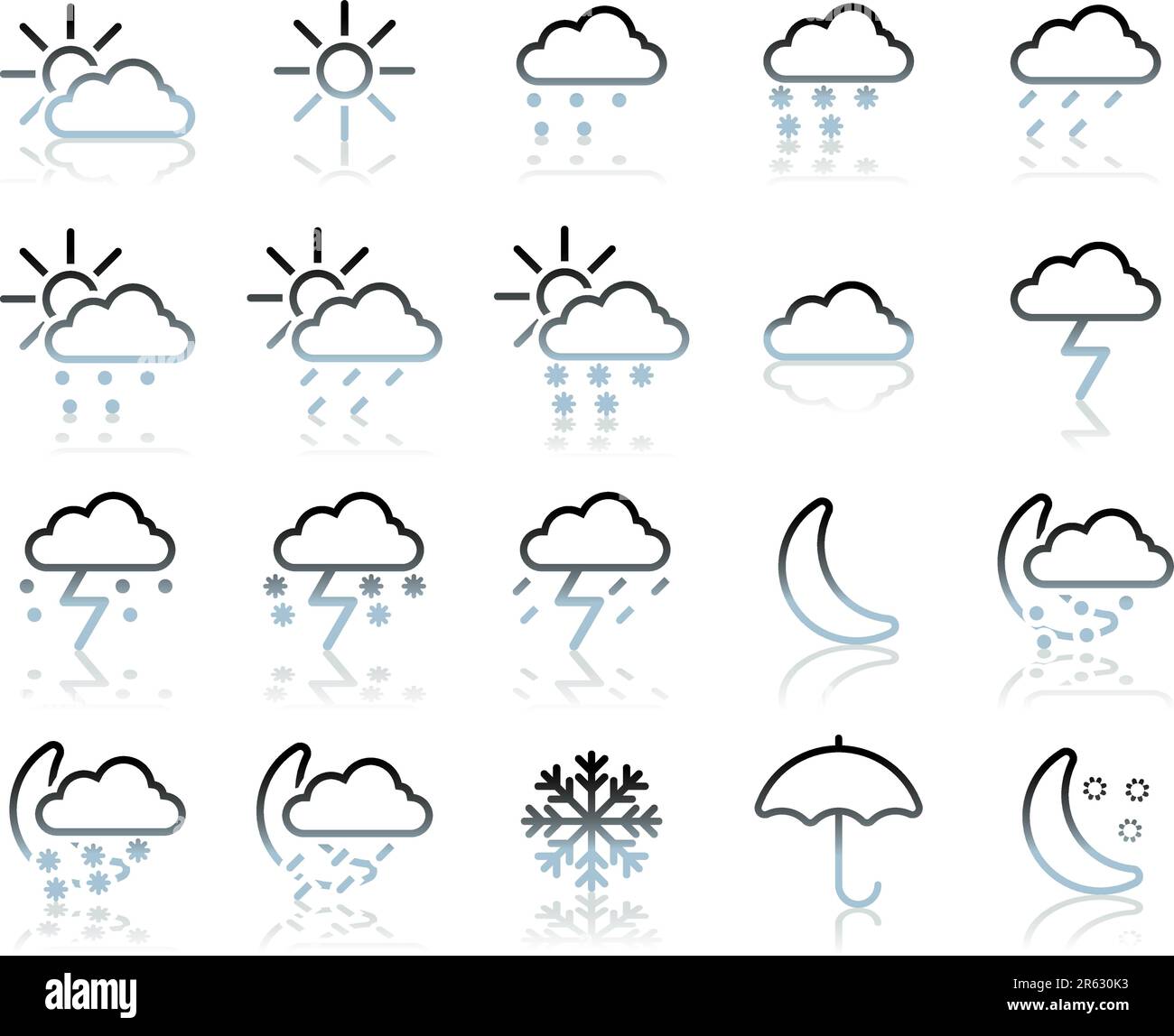 Wetter-Icon-Set (Vektorgrafik) Stock Vektor