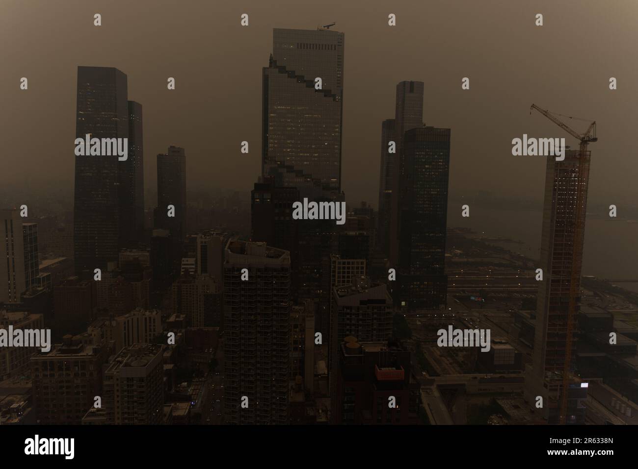 New Yorker Dunst, verursacht durch Kanadas Lauffeuer Stockfoto