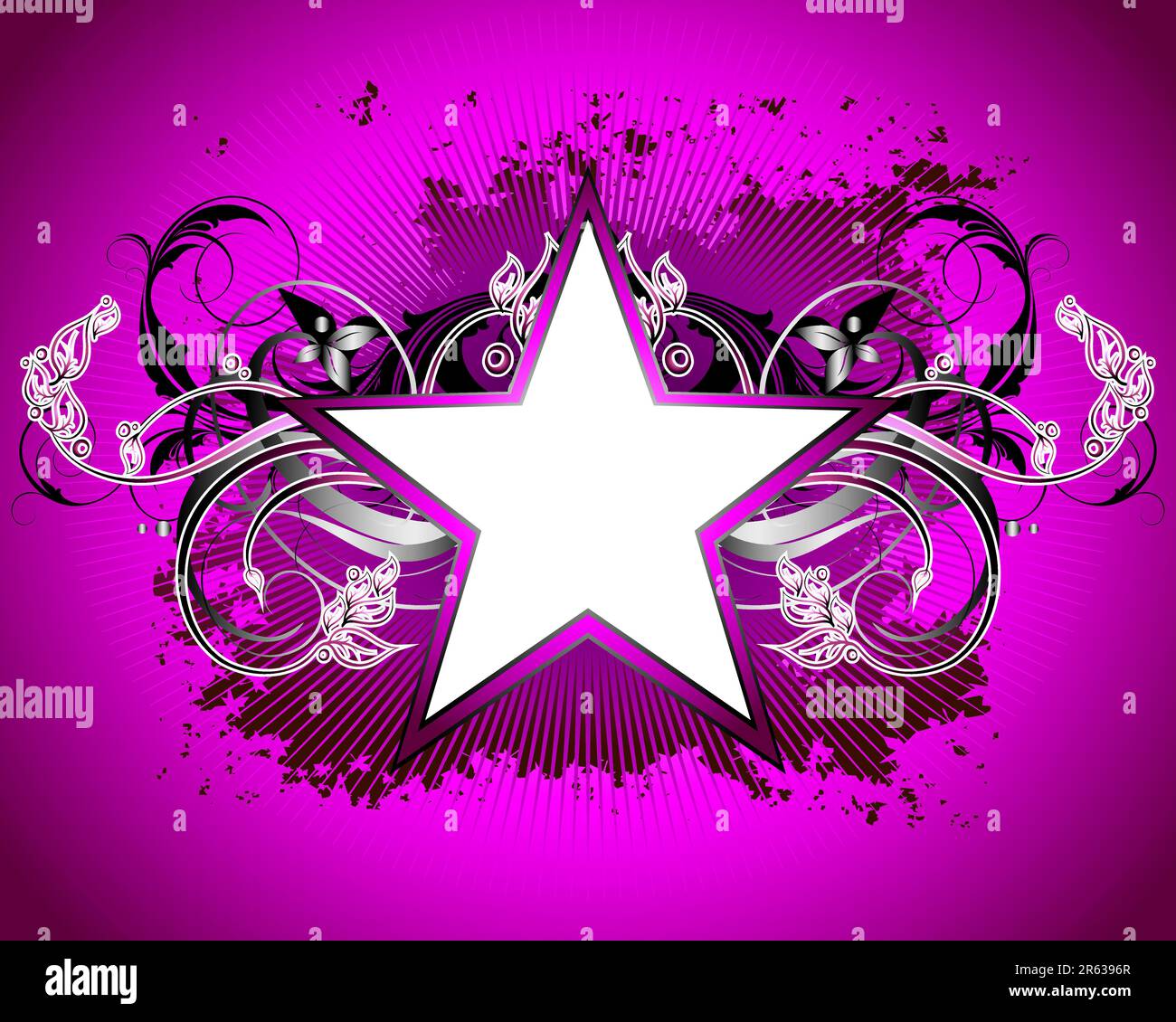 Stern mit Blumenelementen, diese Illustration kann als Designerarbeit nützlich sein Stock Vektor