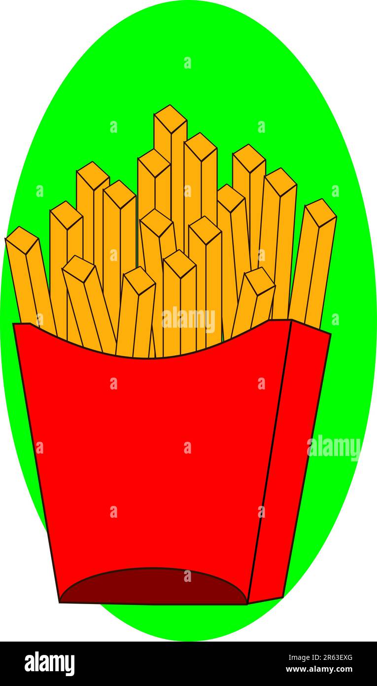 Einige Pommes frites in eine Red Box Stock Vektor