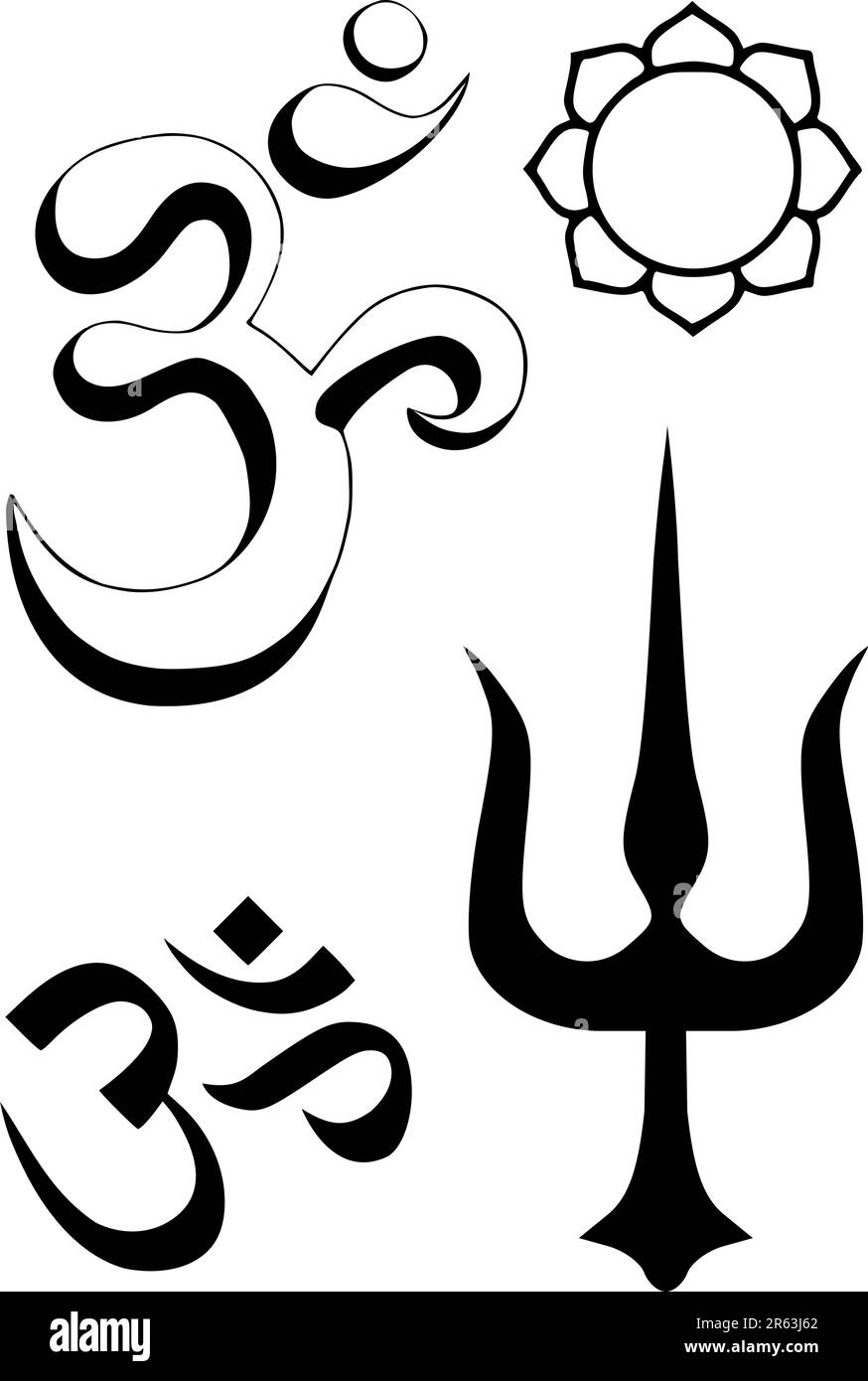 Hinduistische religiöse Symbole Stock Vektor Hinduistische religiöse Symbole Stock Vektor
