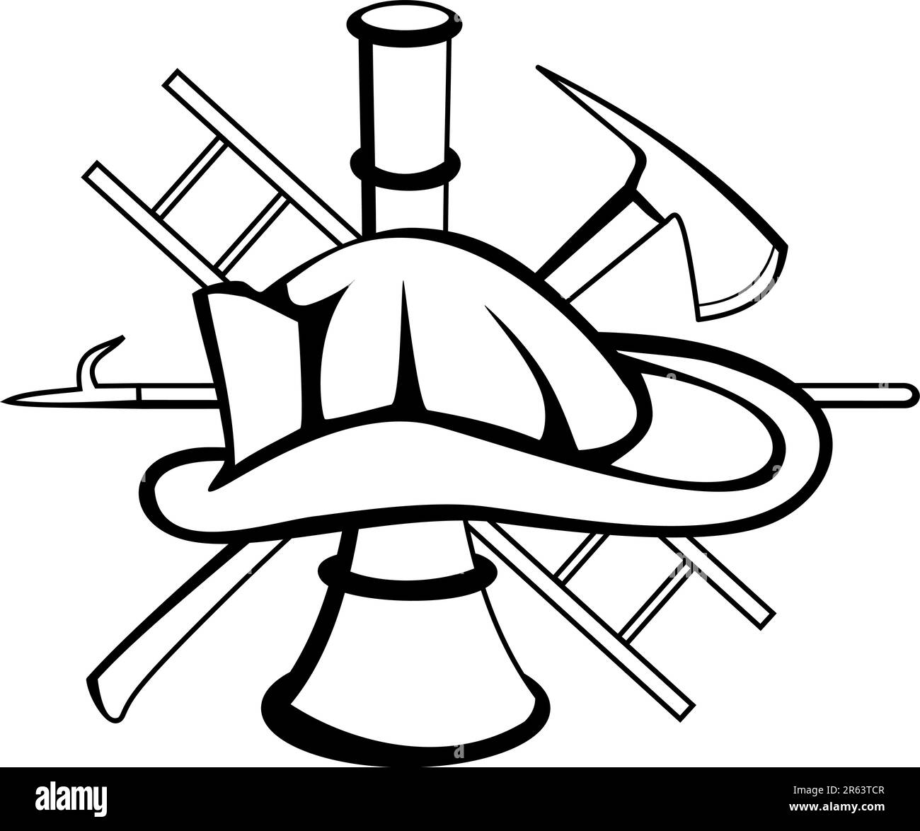 Ein Feuerwehrsymbol-Tattoo Stock Vektor