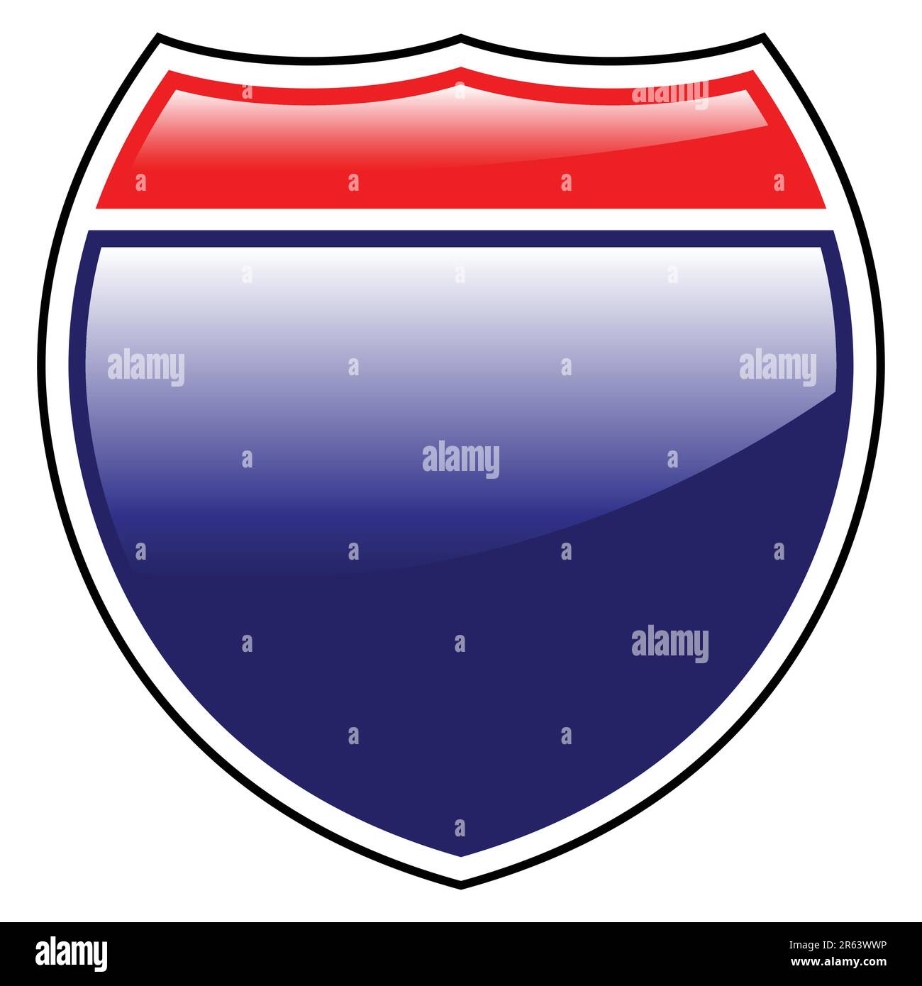 Interstate-Straßenschild isoliert auf weißem Hintergrund Stock Vektor