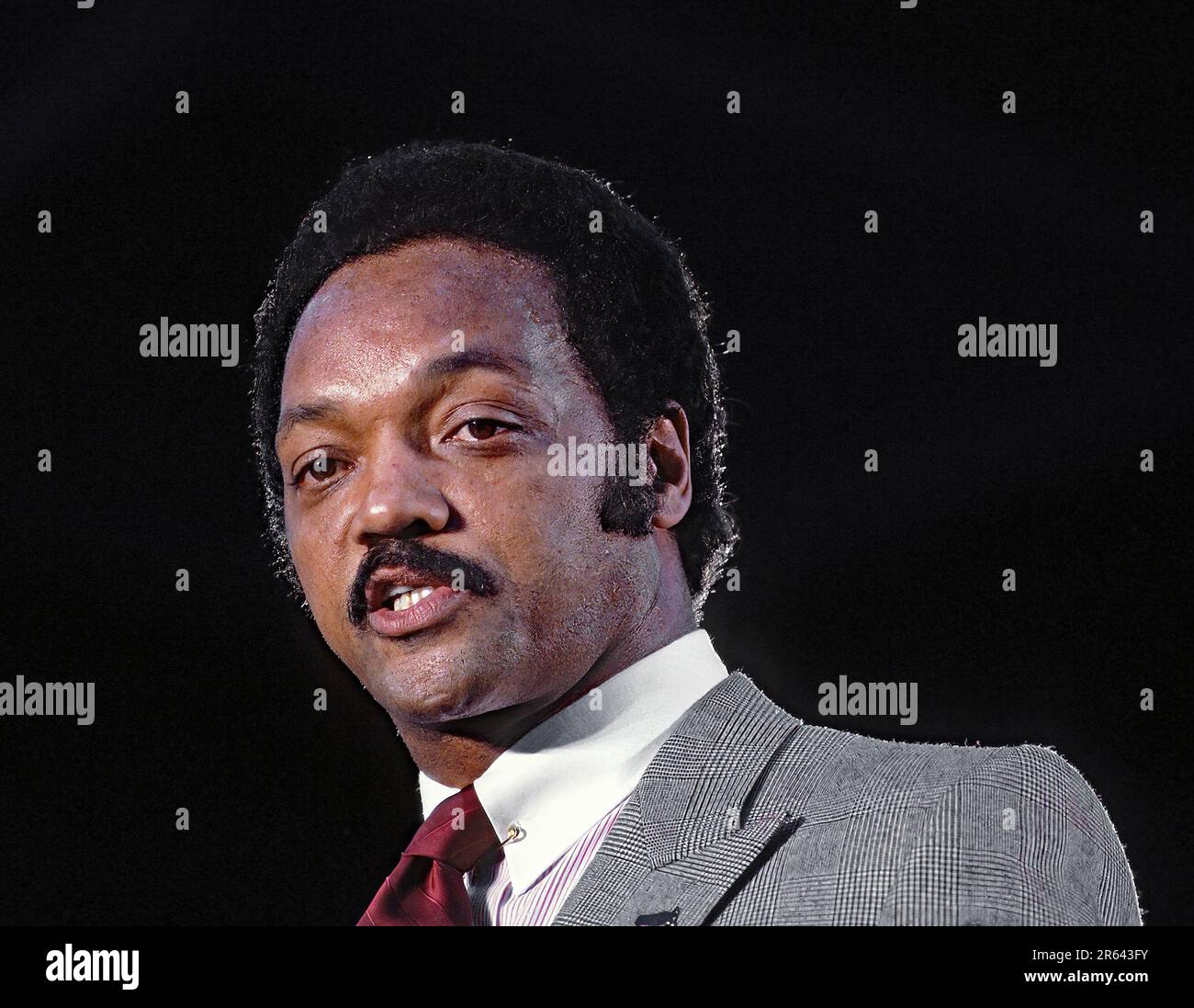 WASHINGTON DC - DEMOKRATISCHER Präsidentschaftskandidat Jesse Jackson, DER IM SEPTEMBER 1984 während einer Wahlkampfveranstaltung in DC sprach. Stockfoto