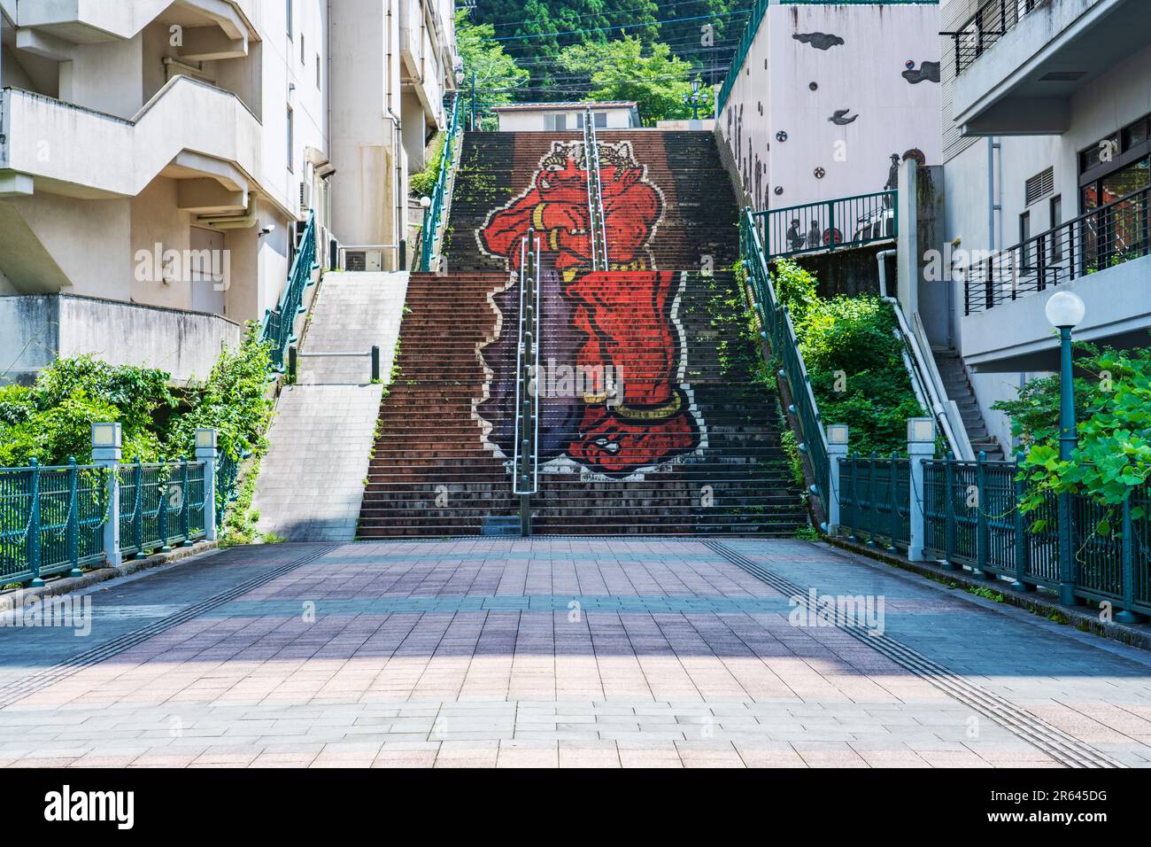 Fureai-Brücke in Kinugawa Onsen Stockfoto