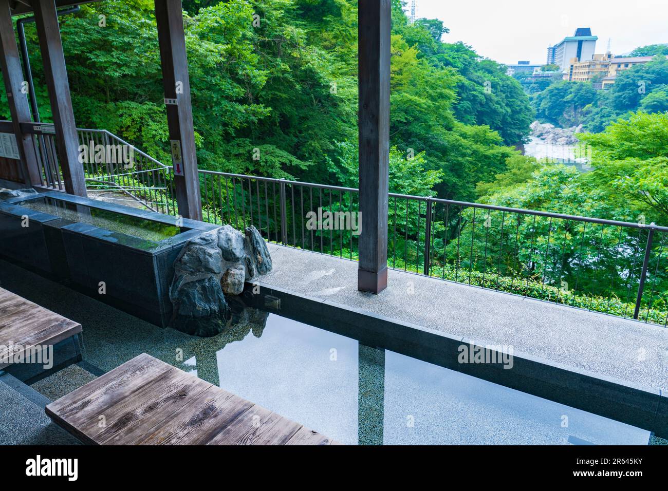 Kinugawa Onsen Fußbad Stockfoto