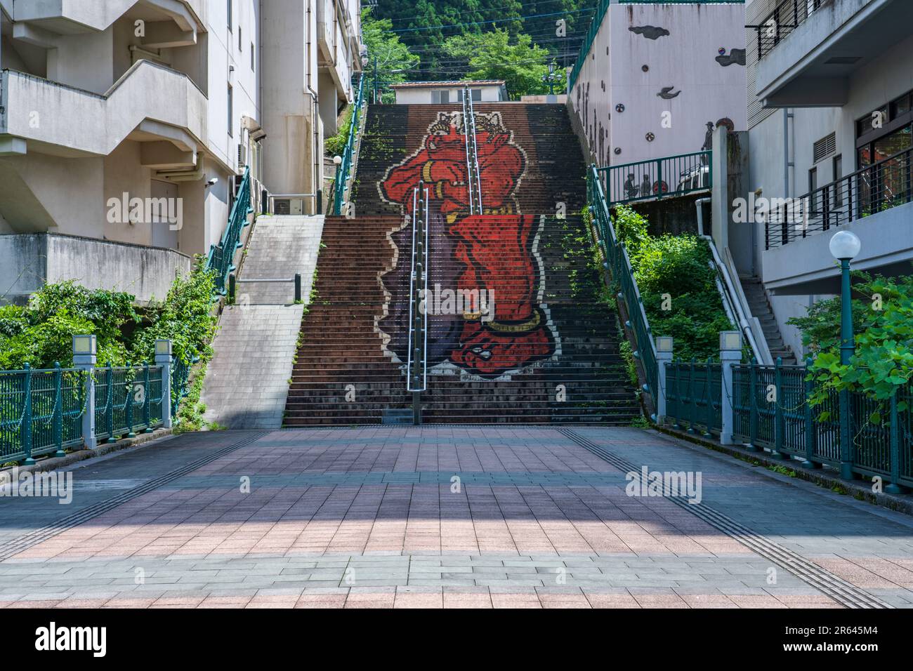 Fureai-Brücke in Kinugawa Onsen Stockfoto