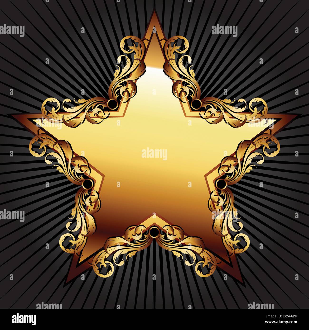 Stern mit Blumenelementen, diese Illustration kann als Designerarbeit nützlich sein Stock Vektor