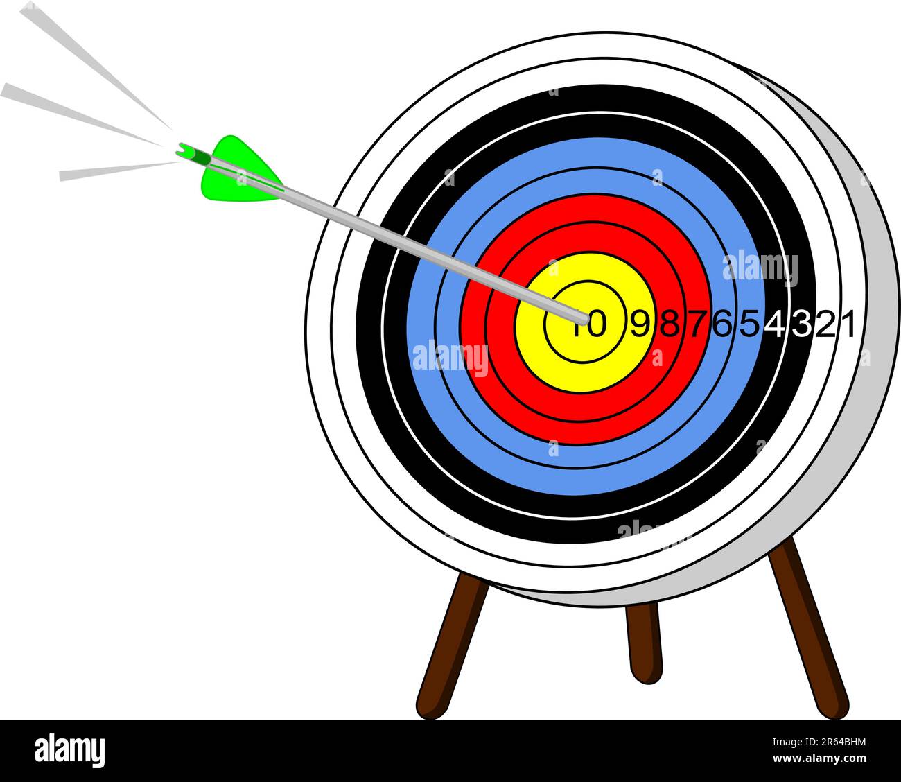 Ein Pfeil ins Schwarze trifft auf ein Ziel Stock Vektor