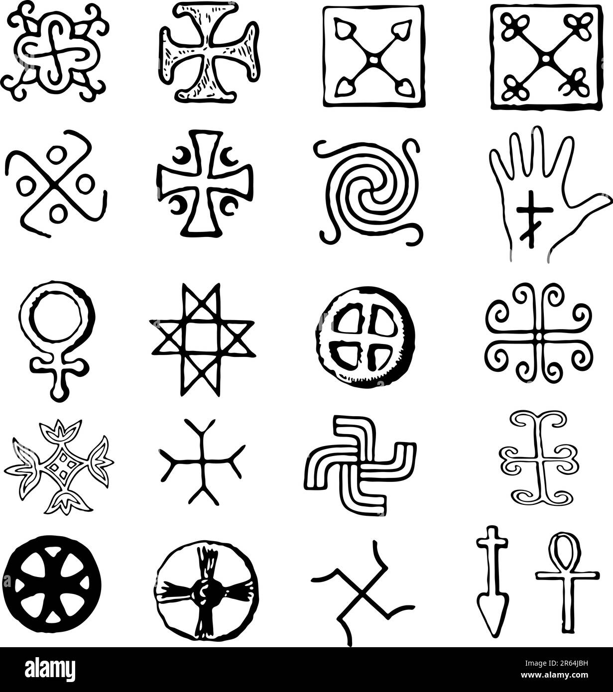 Kreuze-Vektor festgelegt. verschiedene religiöse Symbole Stock Vektor