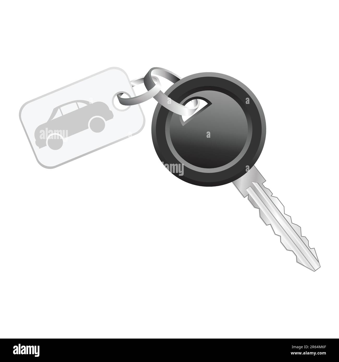 Schlüssel mit Symbol Auto-Tag isoliert auf weißem Hintergrund Stock Vektor