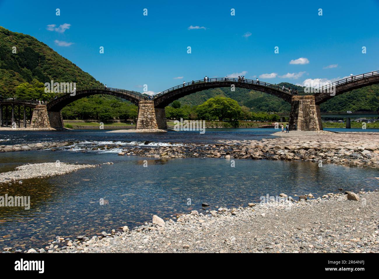 Nishiki River und Kintai Bridge Stockfoto