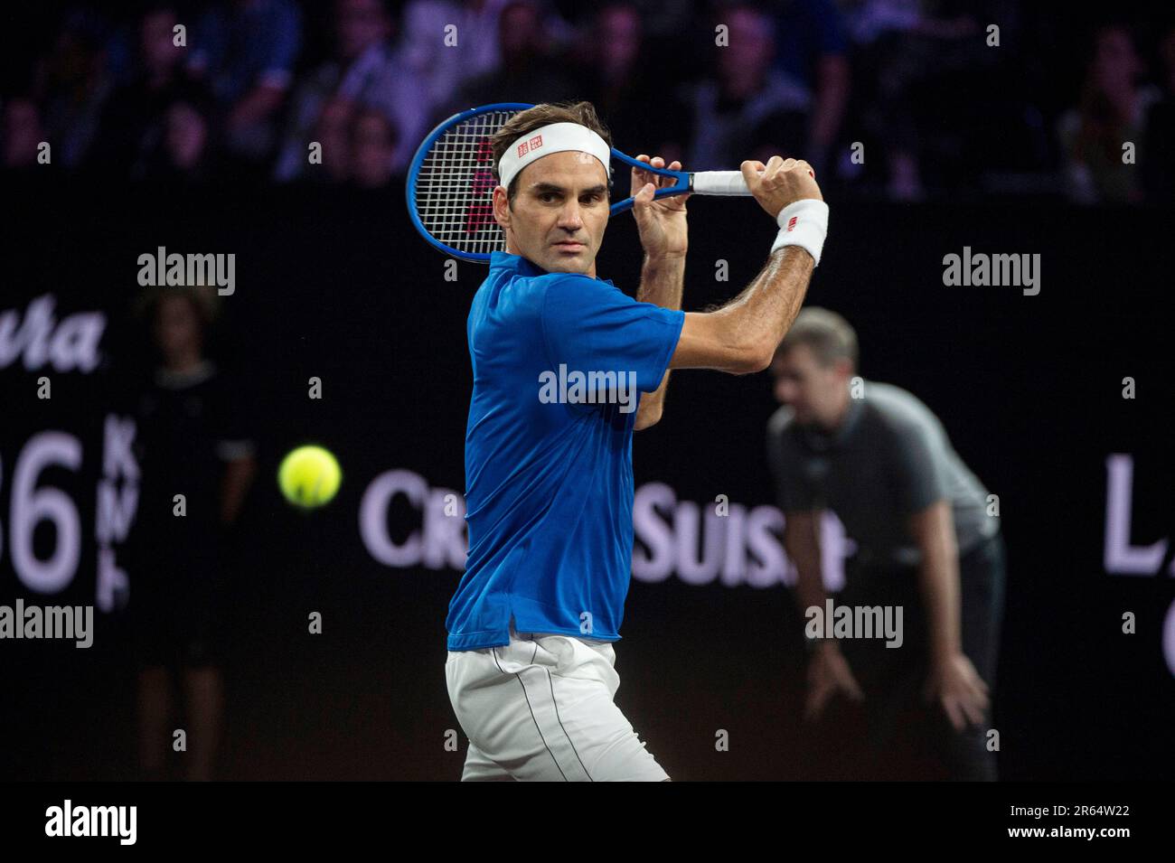 Schweiz, Genf : Profi-Tennisspieler Roger Federer, Team Europe, beim Laver Cup 2019 Stockfoto