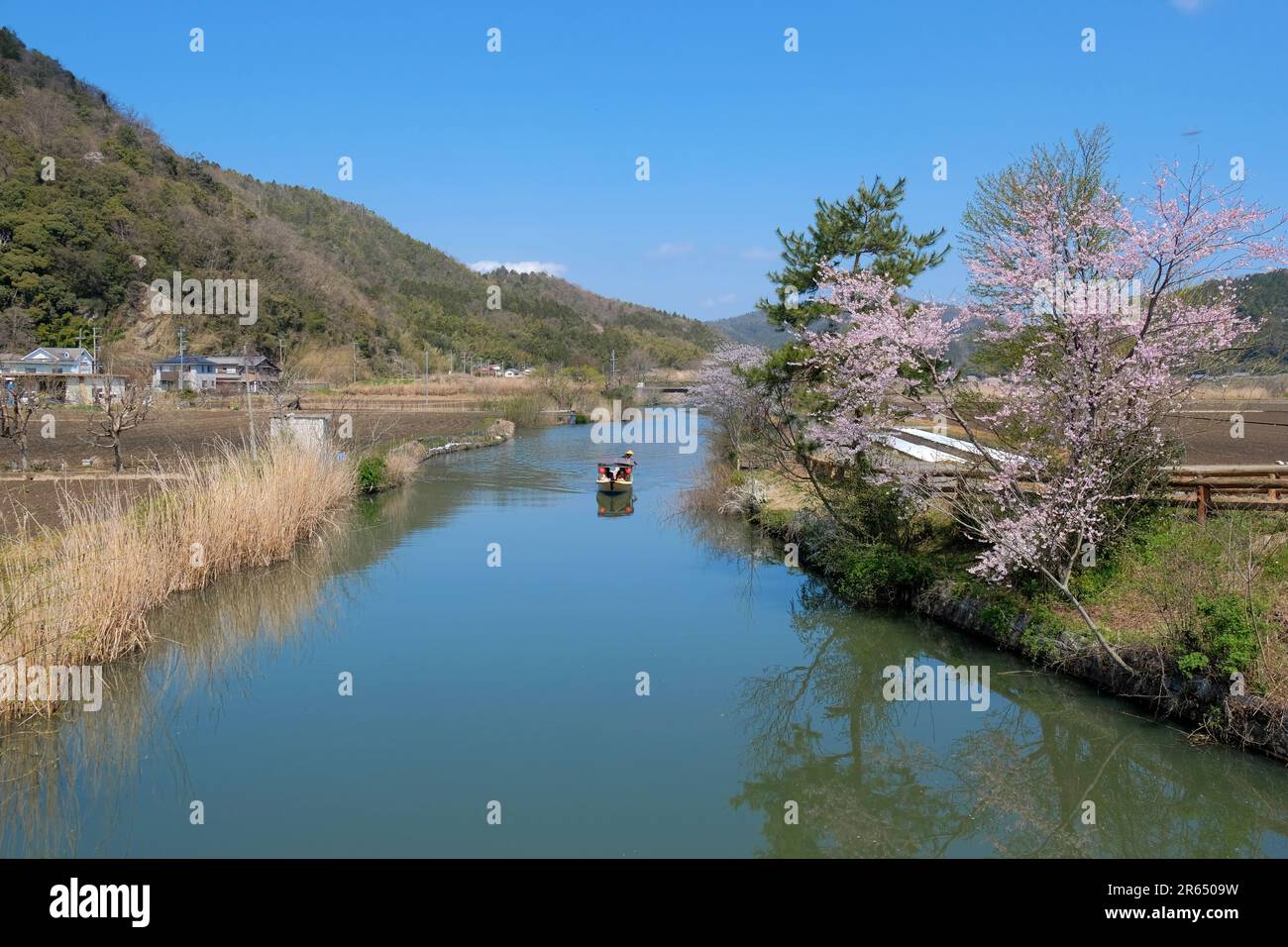 Tour um ein Flussgebiet Stockfoto