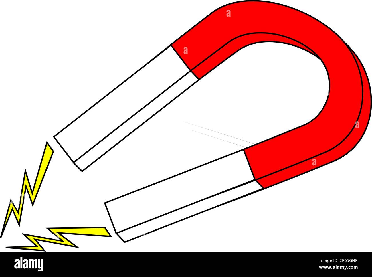 Ein rot-weißer Hufeisenmagnet Stock Vektor