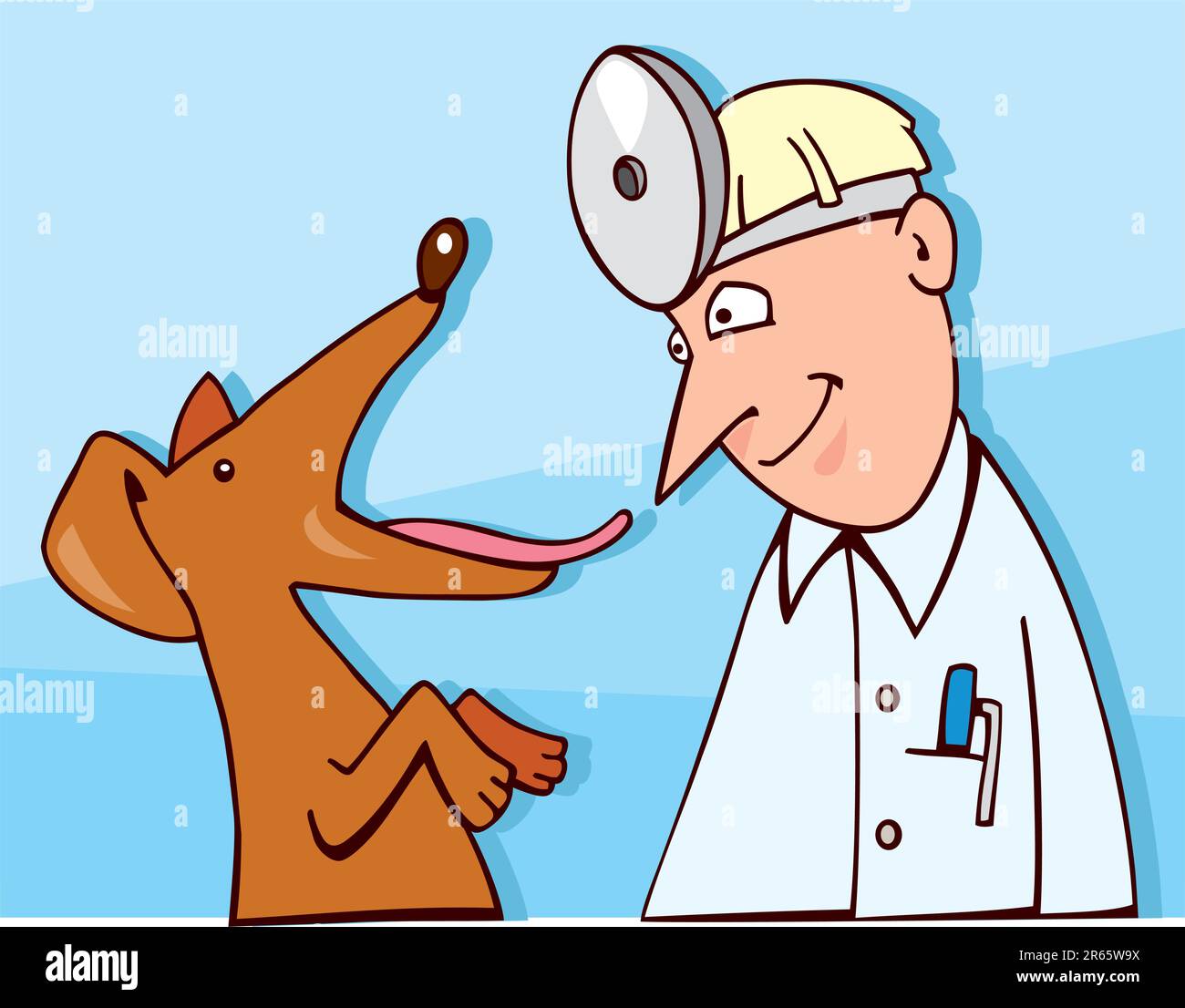 Cartoon-Illustration der Hund beim Tierarzt Stock Vektor