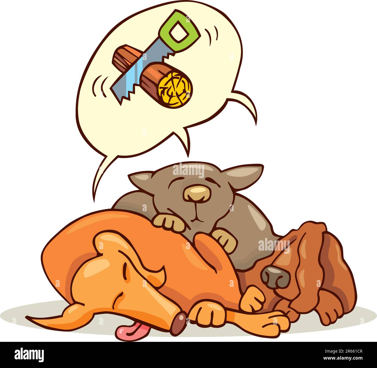 Cartoon-Illustration der drei Hunde schlafen Stock Vektor