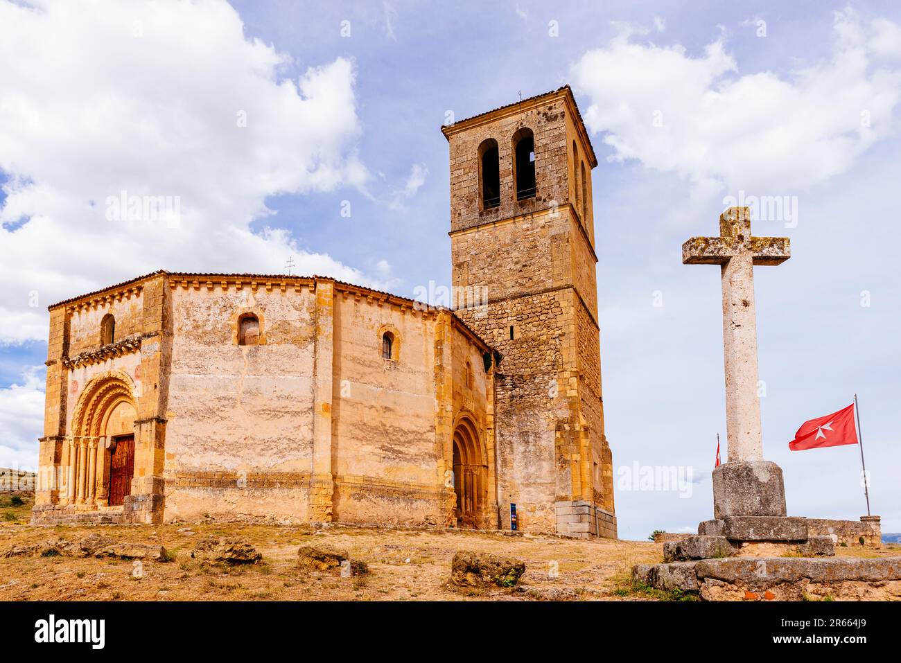 Die Kirche des wahren Kreuzes, Iglesia de la Vera Cruz, ist eine römisch-katholische Kirche im Viertel San Marcos der Stadt Segovia. Früher weiß ich es Stockfoto
