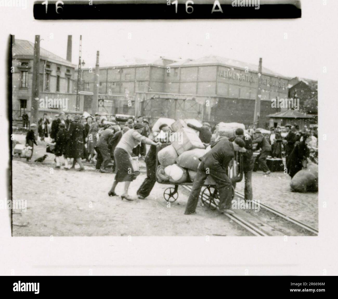 SS-Fotograf Bergmann, Johannes, Leibstandarte Adolf Hitler, Frankreich 1940 Bivouac und tägliche Feldaktivitäten; deutsche Gräber; mit Flüchtlingen trainieren; Infanterie marschieren; französische Truppen und Kriegsgefangene aufgeben; kleine und große Flugabwehreinheit; französischer Flugplatz mit Kampfflugzeugen besetzt; französisches Stabfahrzeug mit Papieren und Karten gefangen; Zeremonie mit Sepp Dietrich, Fotos von einzelnen Auszeichnern und Mitgliedern der Einheit, Aktivitäten nach dem Waffenstillstand, wie z. B. Fahrzeugwartung, Entspannung der Einheitenmitglieder, körperliches Training der Einheit und andere alltägliche Aufgaben, Landschaftsaufnahmen o Stockfoto