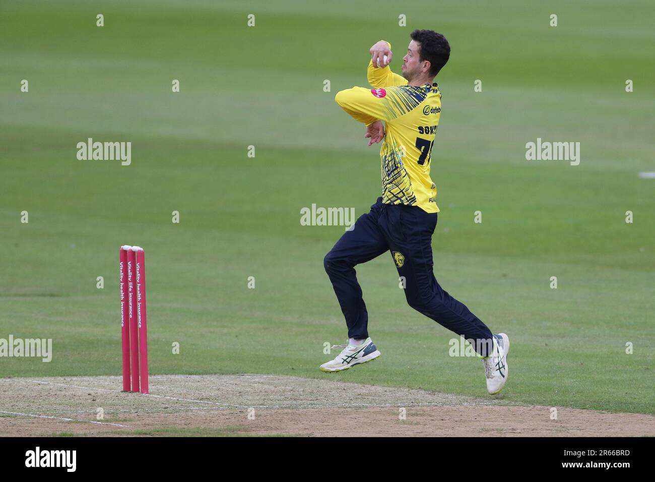 Nathan Sowter von Durham während des Vitality T20 Blast-Spiels zwischen Durham und Northamptonshire Steelbacks am Seat Unique Riverside, Chester le Street am Dienstag, den 6. Juni 2023. (Foto: Mark Fletcher | MI News) Guthaben: MI News & Sport /Alamy Live News Stockfoto