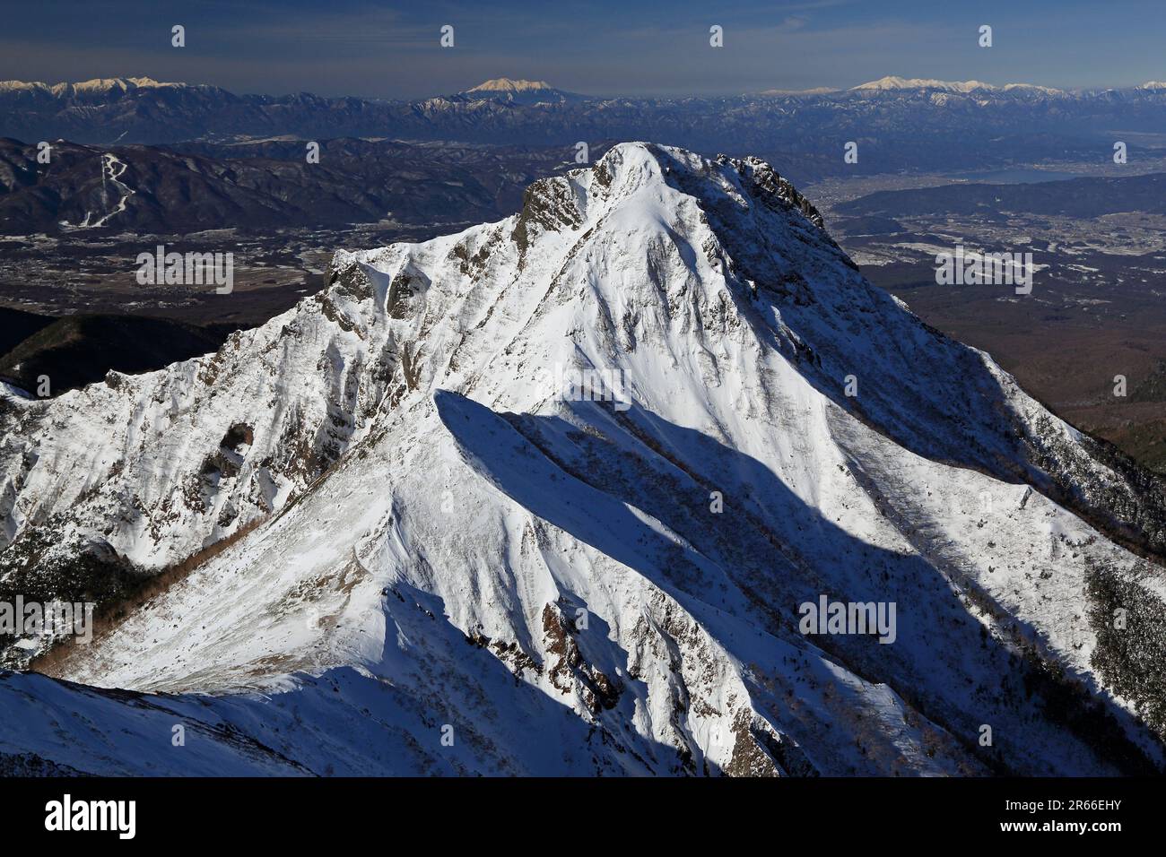 Mt. Amida im schweren Winter Stockfoto