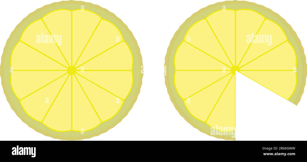 Vektor-Illustration von Zitrusfrüchten Zitronenscheibe Stock Vektor