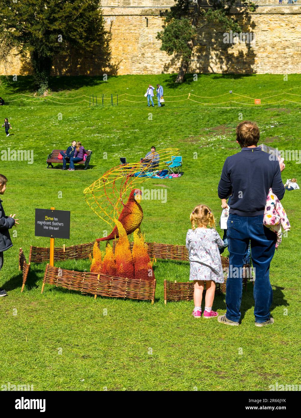 Sirius Fire Bird Modell in Lincoln Castle Grounds Lincoln City, Lincolnshire, England, Großbritannien Stockfoto