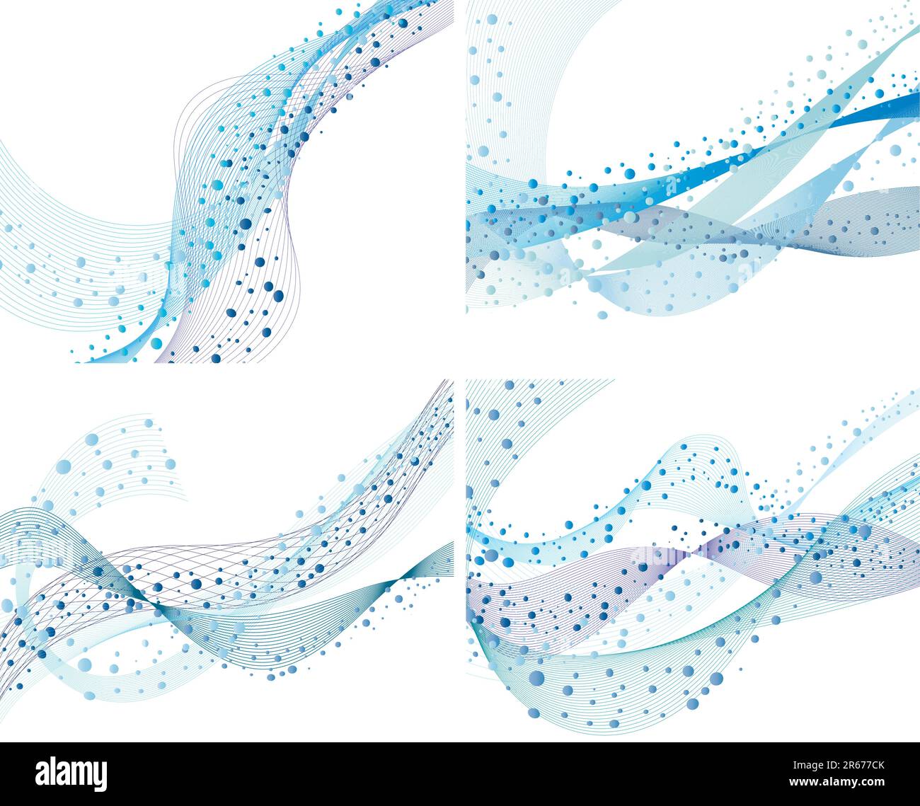 Satz von vier abstrakten Vektor Wasser Hintergrund Stock Vektor
